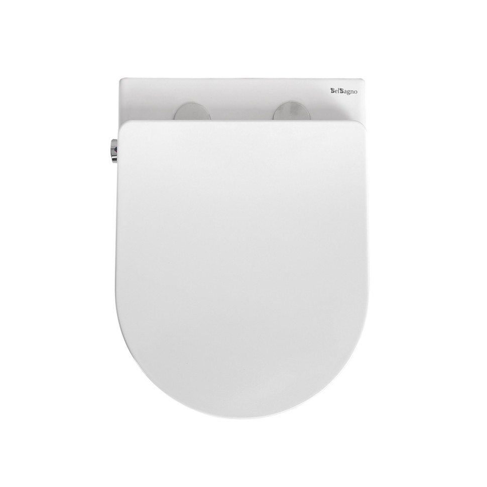 Унитаз подвесной с сиденьем, функцией биде и смесителем BelBagno UNO BB3105CHR-BS/SC