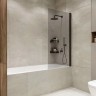 Шторка для ванны IBERICA BLANCA Mod.802 Wide Open поворотная тонированное стекло/черный 70х150см (IB802.TB.150.70)