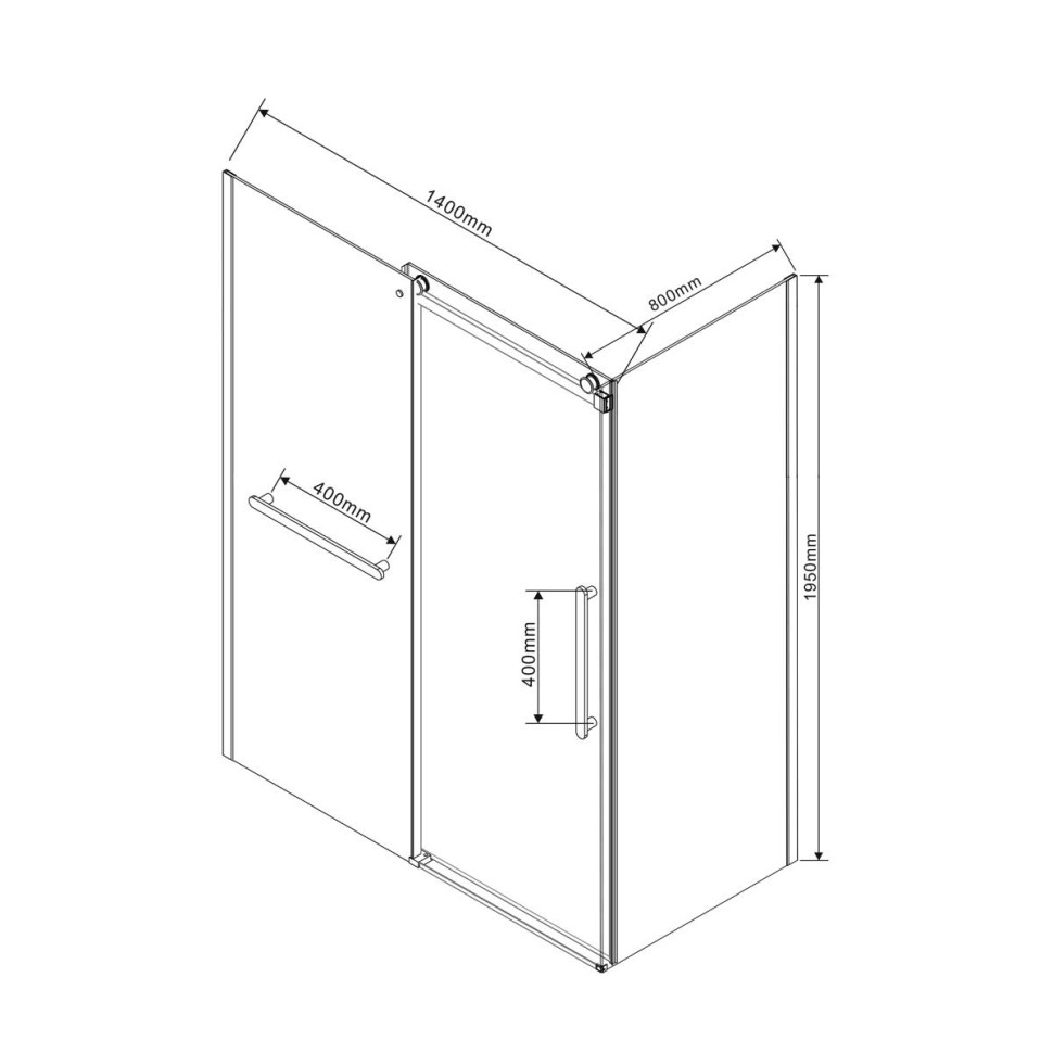 Душевой уголок Como Soft VSR-1CS8014CLB, 1400*800, черный, стекло прозрачное