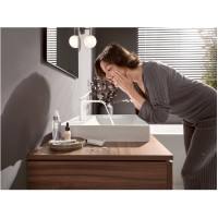 Смеситель для раковины Hansgrohe Vivenis со сливным гарнитуром 75020700, белый матовый