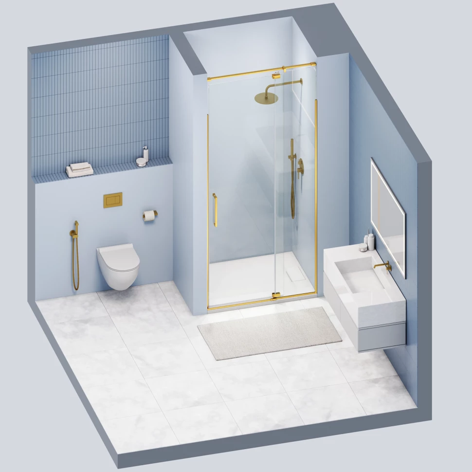 Душевая дверь RGW SV-001Gb (Прозрачное, 1100мм)