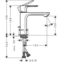 Смеситель для раковины Hansgrohe Rebris E 72557000 хром