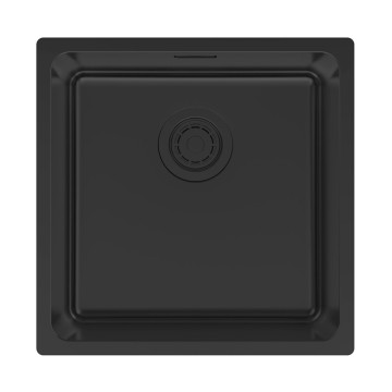 Мойка YUNI 44 UNI, нерж. сталь, YU44-MBN, матовый черный NANO-PVD, 440х440мм, Paulmark