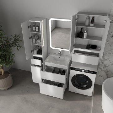 Тумба напольная STYLELINE "Атлантика 60", Люкс Плюс белый глянец под раковину Атлантик 60