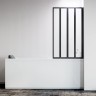 Шторка на ванну Veconi Palau PL-74BR, 1200x1500, черный, стекло прозрачное