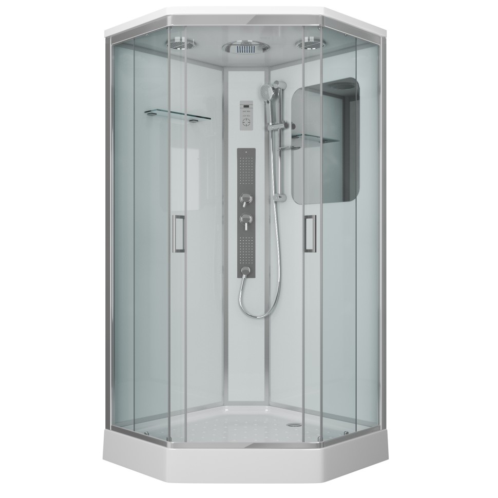Душевая кабина Niagara Premium NG-6002-01GD (100х100х220) низкий поддон(16 см),стекло прозрачное,4 места