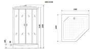 Душевая кабина Niagara Premium NG-6002-01GD (100х100х220) низкий поддон(16 см),стекло прозрачное,4 места