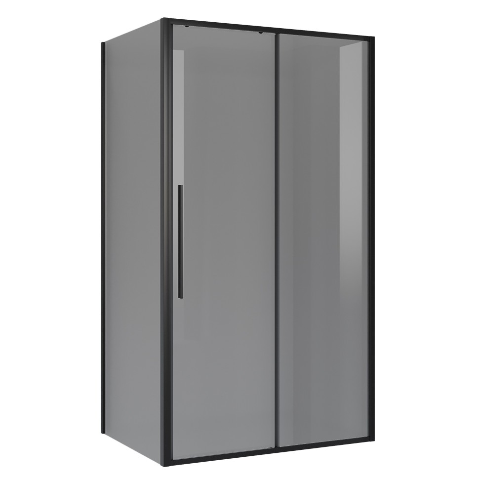 Душевое ограждение Niagara Nova NG-85-12TB-TB100-34 (120х100х195) прямоугольник,черный матовый,дверь раздвижная,стекло тонированное,2 места
