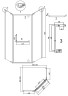 Душевое ограждение Grossman Pragma 302.K33.03.9090.42.00 (90х90х195) трапеция,распашная,графит сатин,стекло прозрачное, 1 место
