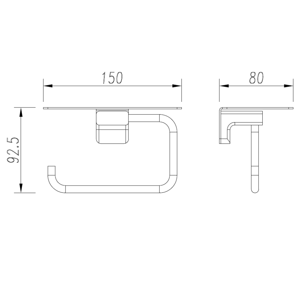 AQM7307GM Tivoli Держатель туалетной бумаги с полкой, металл