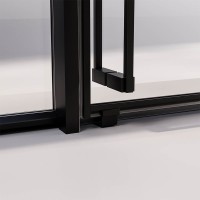 Душевой угол раздвижной Veconi Premium Prato 300 SP B-R, 1000х900x2000, черный матовый, стекло прозрачное