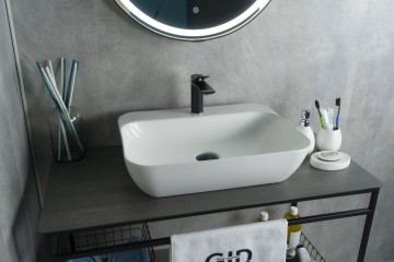 Раковина Gid N9047 51184 накладная белая 55x42x15