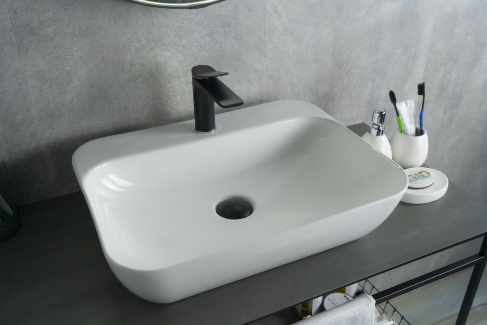 Раковина Gid N9047 51184 накладная белая 55x42x15