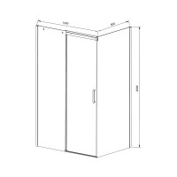 Душевой уголок Dice VSR-4D9014CL, 1400*900, хром, стекло прозрачное