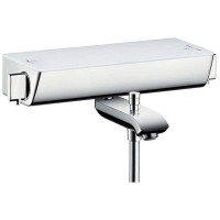 Термостат Hansgrohe Ecostat Select настенный для ванны на 2 источника, с изливом 216 мм, с полочкой из безопасного стекла, цвет: хром 13141000