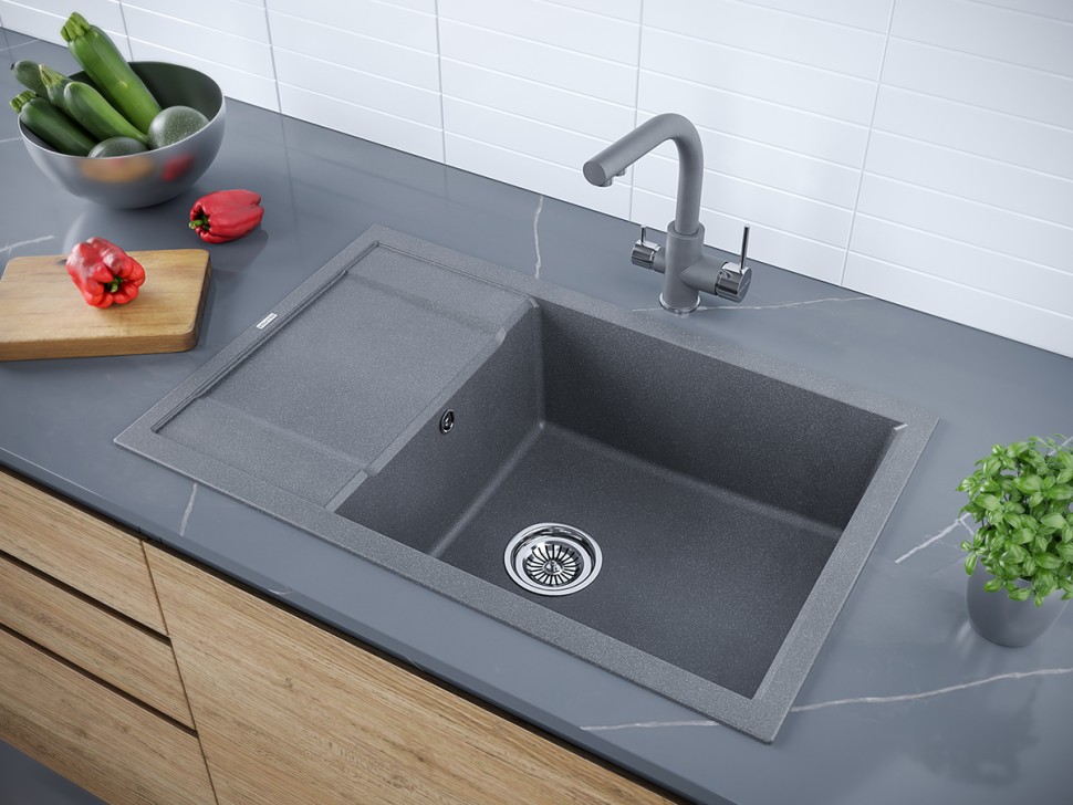 Мойка FLUGEN 60, IT-GRANIT, PM317850-DG, графит, 780х500 мм, Paulmark