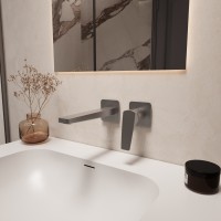 Смеситель для раковины Puro VBFW-5P01GM встраиваемый однорычажный, вороненая сталь