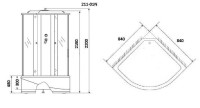 Душевая кабина Niagara Ultra NG-211-01N (90х90х220) высокий поддон(48см),черный,стекло тонированное,4 места