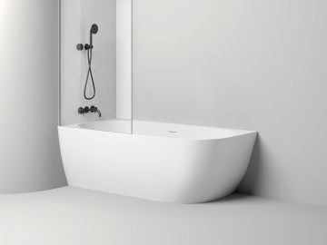 Ванна пристенная угловая SOFIA CORNER L 170x85 покраска по RAL полностью S-Stone Матовое