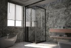 Душевой угол Veconi Premium Trento PTC-20B, 1200Х800x2000, черный матовый, стекло прозрачное