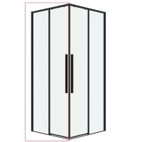 1/2 душевого ограждения Grossman Galaxy 1/2.K33.01.70.21.00 (70х195) черный матовый,стекло прозрачное, 1 место