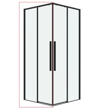 1/2 душевого ограждения Grossman Galaxy 1/2.K33.01.70.21.00 (70х195) черный матовый,стекло прозрачное, 1 место