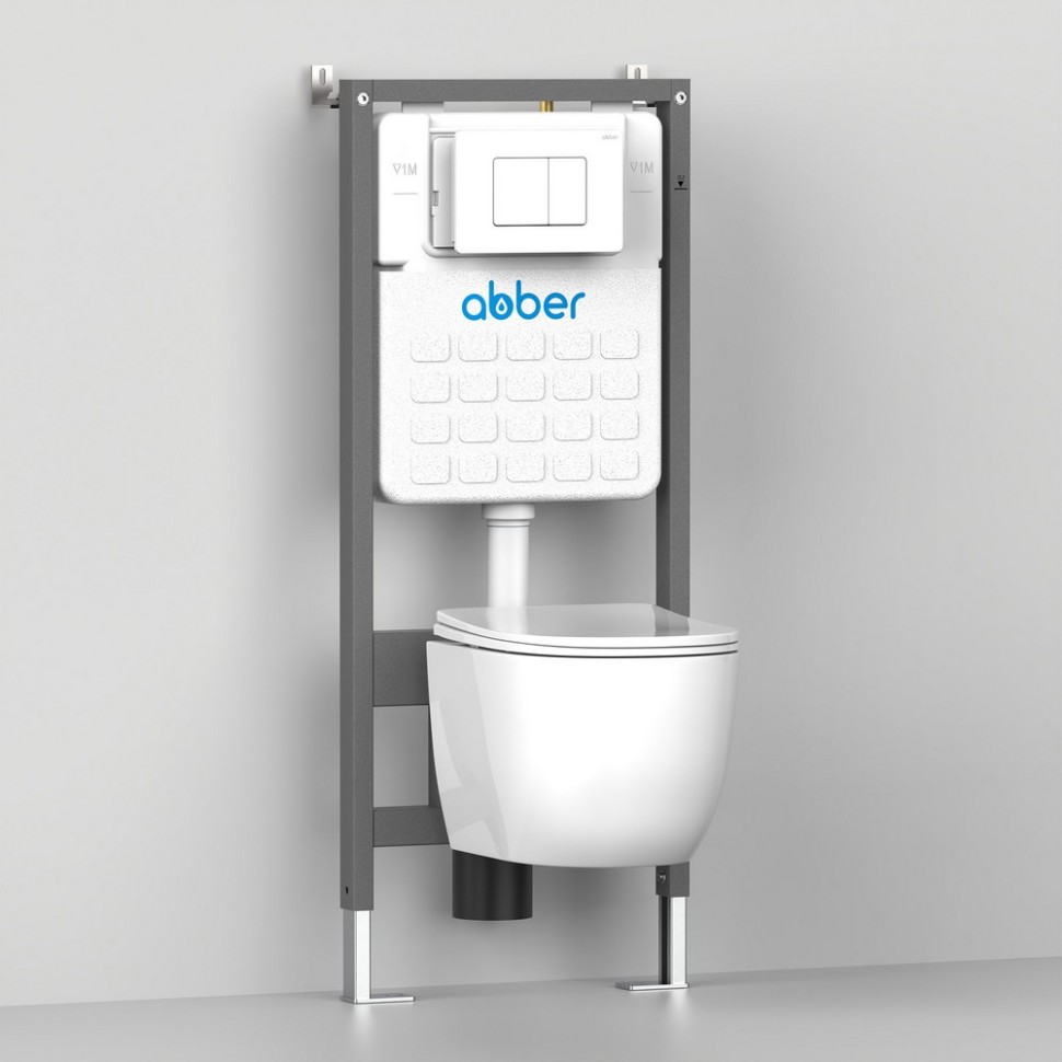 Унитаз ABBER Rechteck AC1201MB подвесной черный матовый, безободковый