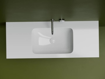 Раковина встраиваемая снизу 540x360x190 с отверстием слива перелива цвет белый CN7018
