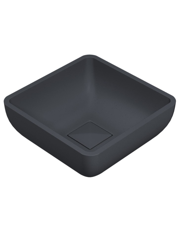 Раковина для ванной накладная Uperwood Florida квадратная, бетон, цвет графит