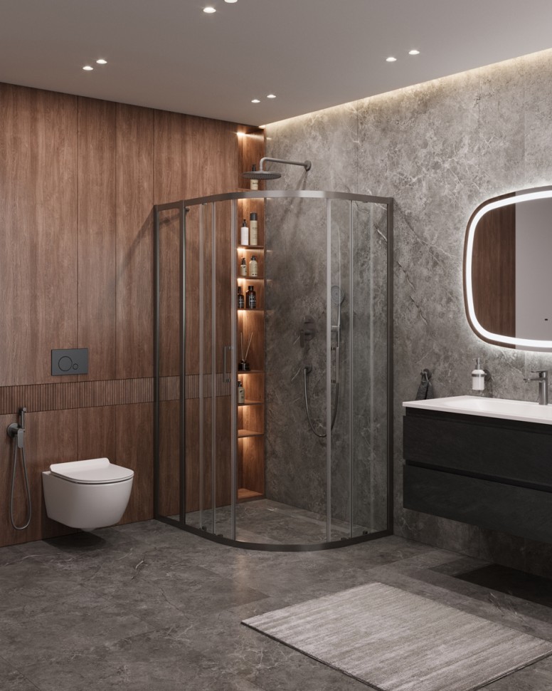 Душевой уголок CEZARES MOLVENO-RH-2-130/100-C-GM-IV