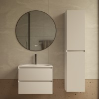 База под раковину Люка Софт-Тач (Luka Soft-Touch) 600 подвесная, 2 выкатных ящика микролифт, матовый белый