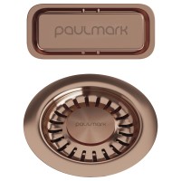 Слив с овальным переливом, PM6024-BC, брашированная медь, Paulmark