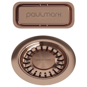Слив с овальным переливом, PM6024-BC, брашированная медь, Paulmark