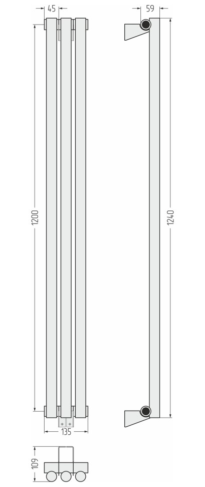 Эстет-1 1200х135 3 секции