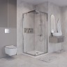 Душевое ограждение Niagara Nova NG-6635-34 (100х100х195) квадрат,хром,двери раздвижные,стекло прозрачное,1 место