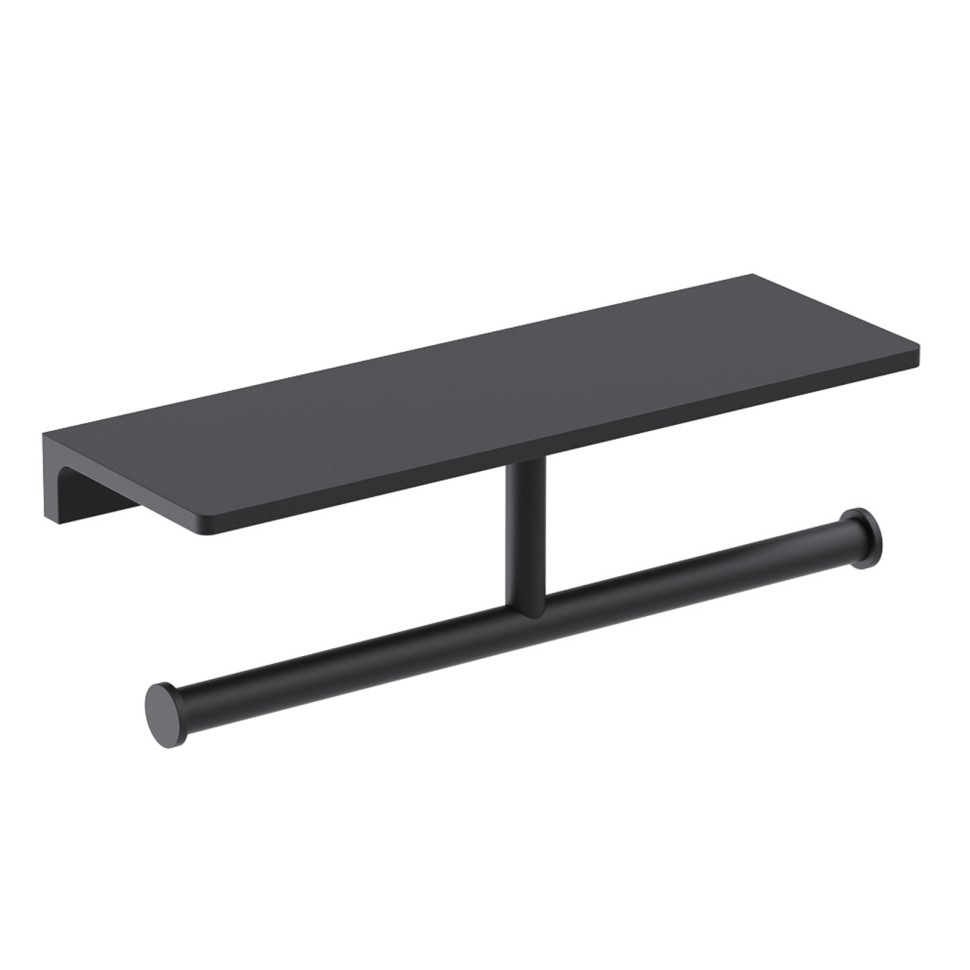 Бумагодержатель двойной с полкой для телефона Timo Selene 12045/03 черный