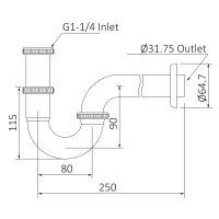 Сифон для раковины Timo 961/18L черное золото