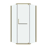 Душевое ограждение Grossman Pragma 302.K33.03.9090.32.00 (90х90х195) трапеция,распашная,золото сатин,стекло прозрачное, 1 место
