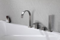 Смеситель ABBER Wasserfall AF8613NG на борт ванны, никель