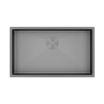 Мойка нерж. сталь NEXT 74 UNI, PM217444-GM-M, матовая вороненая сталь, 740х440мм, Paulmark 1,2мм
