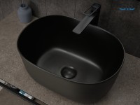 Раковина Gid N9302bg 53377 накладная черная графит 45x32x22