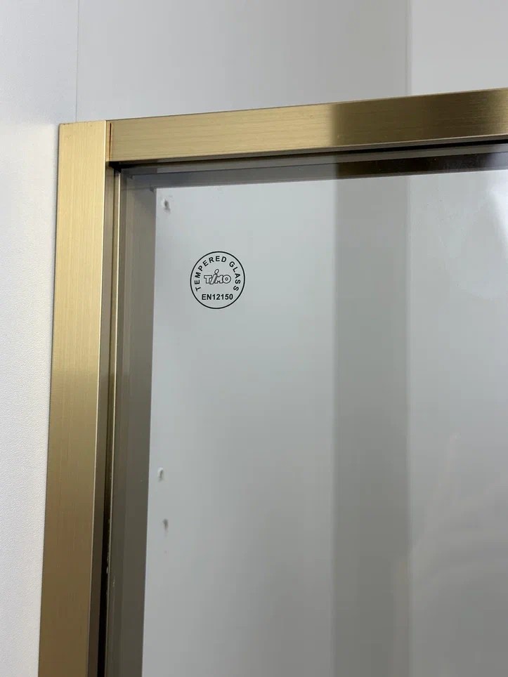 Timo Душевой угол TTSS-100/17C-8L, раздвиж 1000*1000*2000, проф мат золото, стекло проз 8 мм
