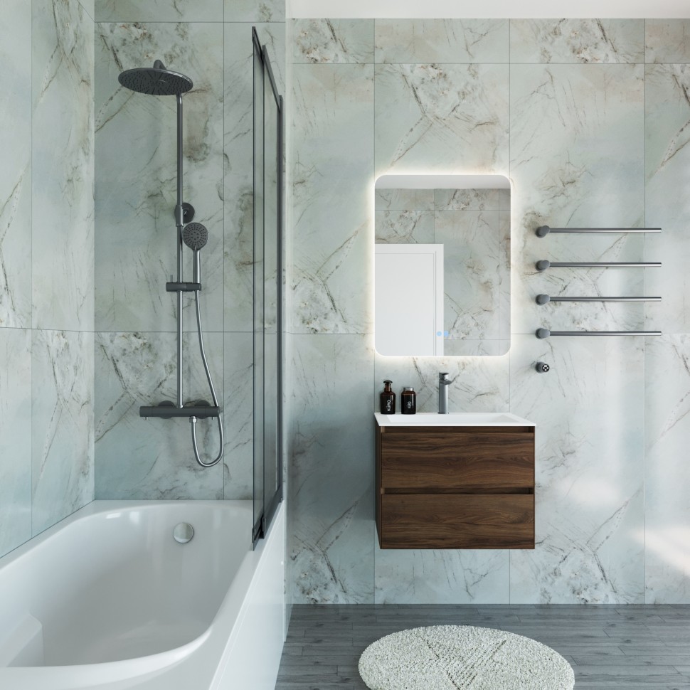 Ванна акриловая Vincea VBT-2A170-FR с каркасом 1700*750*480, пристенная, цвет белый