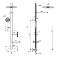 Душевая система Ideal Standard CERATHERM T25+ с термостатом, хром
