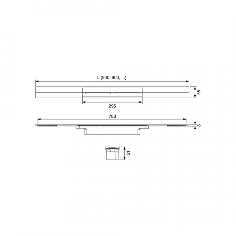 Профиль для душа TECEdrainprofile, 1000 мм, PVD Brushed Gold Optic
