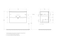 База под раковину подвесная BelBagno MARINO-CER-MINI-800-2C-SO-BL-P