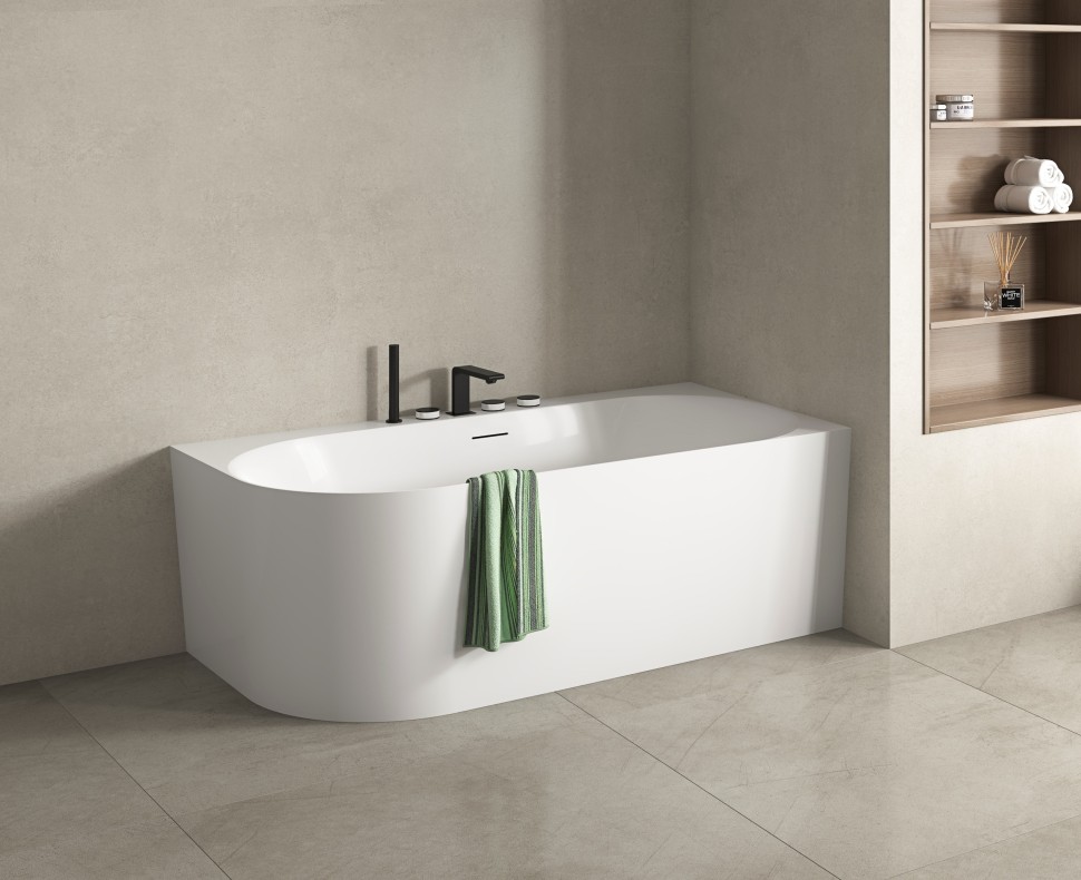 Ванна акриловая Vincea VBT-704-1800-R, 1800*800*585, цвет белый, правая, щелевой перелив, слив белый