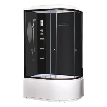 Душевая кабина Niagara Ultra NG-214-01LN (120х80х220) высокий поддон(48см),черный,стекло тонированное,4 места