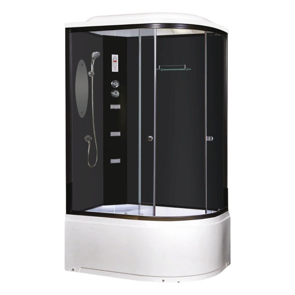 Душевая кабина Niagara Ultra NG-214-01LN (120х80х220) высокий поддон(48см),черный,стекло тонированное,4 места