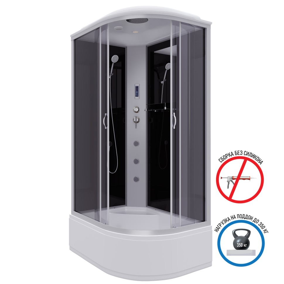 Душевая кабина Niagara Classic NG-2510-14LF (120х80х215) высокий поддон(40см),стекло тонированное,4 места